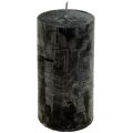 Floristik24 Fekete gyertyák Egyszínű oszlopgyertyák 60x100mm 4 db