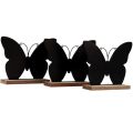 Floristik24 Asztali dekoráció fa dekoráció pillangó fekete natúr 12cm 6db