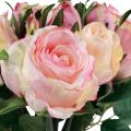 Floristik24 Artificial Roses Pink Cream Artificial Roses Dekoráció 29cm 12db