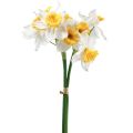 Floristik24 Mesterséges nárcisz fehér selyemvirág Nárcisz 40cm 3db