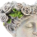Floristik24 Virágcserép arc női mellszobor növényfej beton megjelenés H18cm
