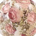 Floristik24 Kerámia golyó rózsa motívummal kerámia dekoratív cserépedény 12cm