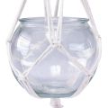 Floristik24 Makramé függőkosár üveg dekoratív váza kerek Ø13,5cm