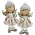 Floristik24 Adventi dekoráció Karácsonyi angyal, angyalszív figura H16,5cm 2db
