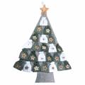 Floristik24 Karácsonyfa adventi naptár filctáskával szürke, fehér 120 × 80 cm