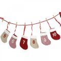 Floristik24 Adventi kalendárium kitöltő karácsonyi kalendárium zokni piros 2m