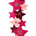 Floristik24 Adventi naptár feltöltődni filc csillagok rózsaszín, piros H2m