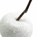 Floristik24 Dekoratív alma fehér csillámmal 5,5-6,5cm 12db
