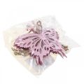 Floristik24 Medálos pillangó deko fém rózsa rózsaszín 8,5x9,5cm 6db