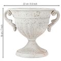 Antik trófea fogantyúkkal fém díszítéssel vintage szürke fehér H18cm | Floristik24.hu