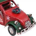 Floristik24 Karácsonyi díszautó Karácsonyi autó vintage piros L17cm