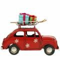 Floristik24 Karácsonyi autó csomagokkal piros L11cm