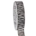 Floristik24 Ajándék szalag zebra mintával, 25 mm széles, 20 m hosszú