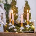 Floristik24 Fa gyertyatartó, karácsonyi, csillag ragasztáshoz, gyertya dekoráció fémből fehér shabby chic Ø5cm