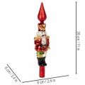Karácsonyfadíszítő diótörő figura piros színben, 28 cm-es valódi üvegből | Floristik24.hu