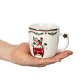 Kerámia bögre karácsonyi motívummal, autóval és ajándékokkal, 9cm | Floristik24.hu