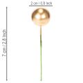 Mesterséges arany bogyós golyók dróton ünnepi dekorációhoz, 2cm, 48 darab | Floristik24.hu