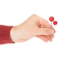 Műbőr mini karácsonyfadíszek piros bogyós gyümölcsökből, 2 cm, 48 darab | Floristik24.hu
