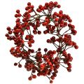 Floristik24 Bogyókoszorú Piros Műnövények Piros karácsonyi Ø20cm