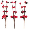 Műág piros bogyókkal, 15 cm, 6 darab | Floristik24.hu