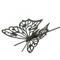 Floristik24 Virágdugó fém pillangó fekete 10,5×8/44cm 3db