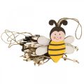 Floristik24 Akasztható méhecske, rugós dekoráció, fa medál H9,5cm 6db