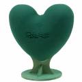 Floristik24 Virágos hab 3D szív lábbal virágos hab zöld 30cm x 28cm
