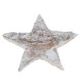 Floristik24 Nyírfa csillagok mini 2cm - 2,5cm fehérre meszelt 150p