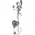 Floristik24 Kerti dekoráció, dekorációs dugó virágmanó, tavaszi dekoráció, fém dugó, tündér szívekkel, Valentin-nap 2db