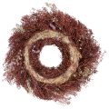 Virágkoszorú, szárazvirágkoszorú, bordó, rózsaszín, Ø25cm | Floristik24.hu