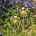 Floristik24 Virágdugós méhecske virággal, fém díszítéssel tavaszi nyár 4db