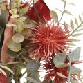 Művirágcsokor eukaliptusz bogáncs virágdísz 36cm