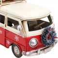Floristik24 Karácsonyi dekoráció autó Karácsonyi busz Vintage busz piros L17cm