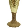 Floristik24 Akasztós pezsgőspohár világos arany csillogó 15cm szilveszter és karácsony