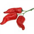 Floristik24 Piros chili paprika deco food dummy 9cm 3db ágon