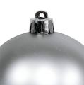 Floristik24 Karácsonyfa golyó műanyag ezüst 8cm 6db