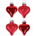 Floristik24 Karácsonyfadísz szívek piros 3cm 22db