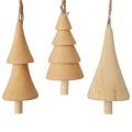 Floristik24 Karácsonyfadíszek fa fenyő, fa medál natúr 7-8cm 12db