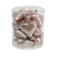 Floristik24 Mini üveg szívek rózsaszín 4cm 12db