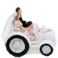 Floristik24 Dekoratív menyasszony és vőlegény traktoron H10cm
