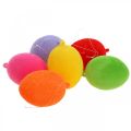 Floristik24 Dísztojások bolyhosodva színes húsvéti tojások akaszthatóak 4cm 18db