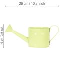 Dekoratív öntözőkanna szett pasztell lazac, zöld, sárgászöld színekben - fém virágtartó Ø11cm M10cm, 8 darabos | Floristik24.hu
