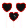 Floristik24 Dekoratív szív piros íráshoz 9cm x 9cm 12db
