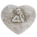 Floristik24 Mini dekoratív szívek angyalkával 4cm szürke 8db