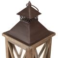 Dekoratív lámpás fa vintage fa lámpás barna 17×17×50cm | Floristik24.hu