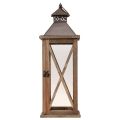 Dekoratív lámpás fa vintage fa lámpás barna 17×17×50cm | Floristik24.hu