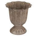 Floristik24 Vintage díszes virágtartó, antik hatású, szürkésbarna, Ø15cm, M16cm, rusztikus asztaldísznek és stílusos otthoni kiegészítőknek