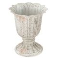 Floristik24 Dekoratív trófea fém kehely vintage megjelenés, szürke fehér H14,5 cm