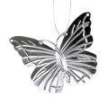 Floristik24 Ezüst díszítő pillangók 5cm 36db