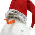 Floristik24 Deco hóember kalappal Adventi dekoráció Karácsonyi figura H38cm
